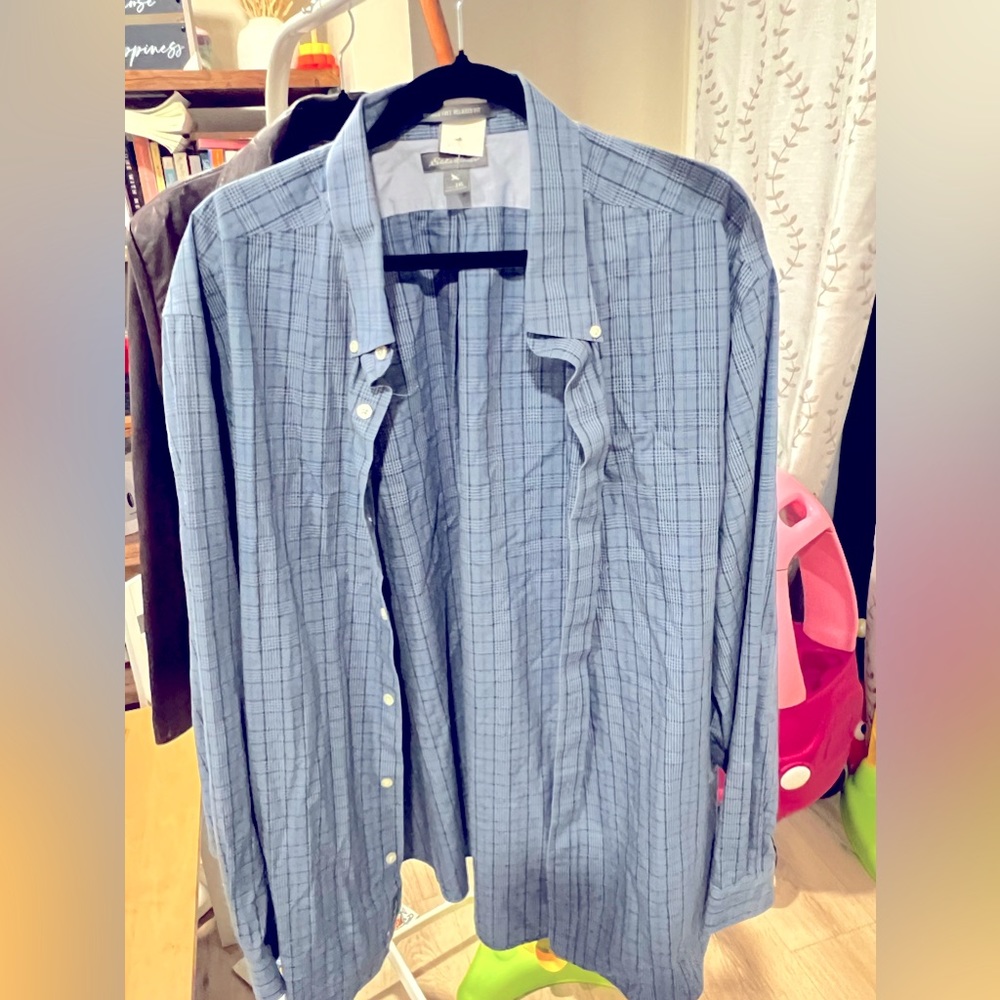 Eddie Bauer 2XT blue plaid button up